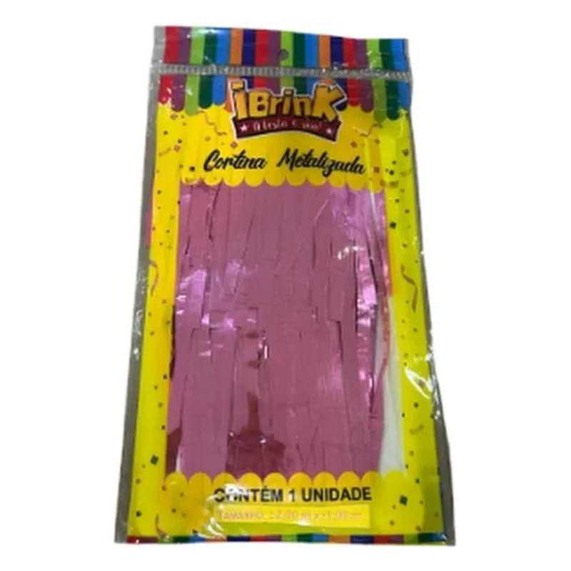Cortina Metalizada Ibrink Rosa Pink 1x2m (MP)