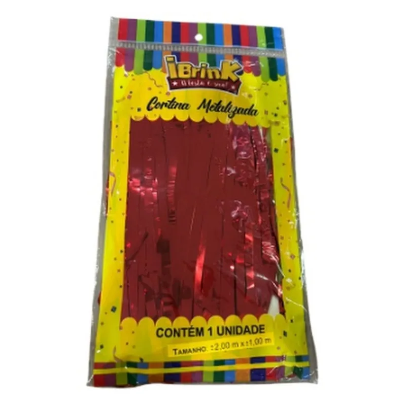 Cortina Metalizada Ibrink Vermelho 1x2m (MP)
