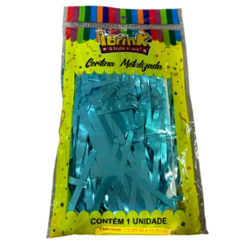 Cortina Metalizada Ibrink Azul Bebê 1x2m (MP)