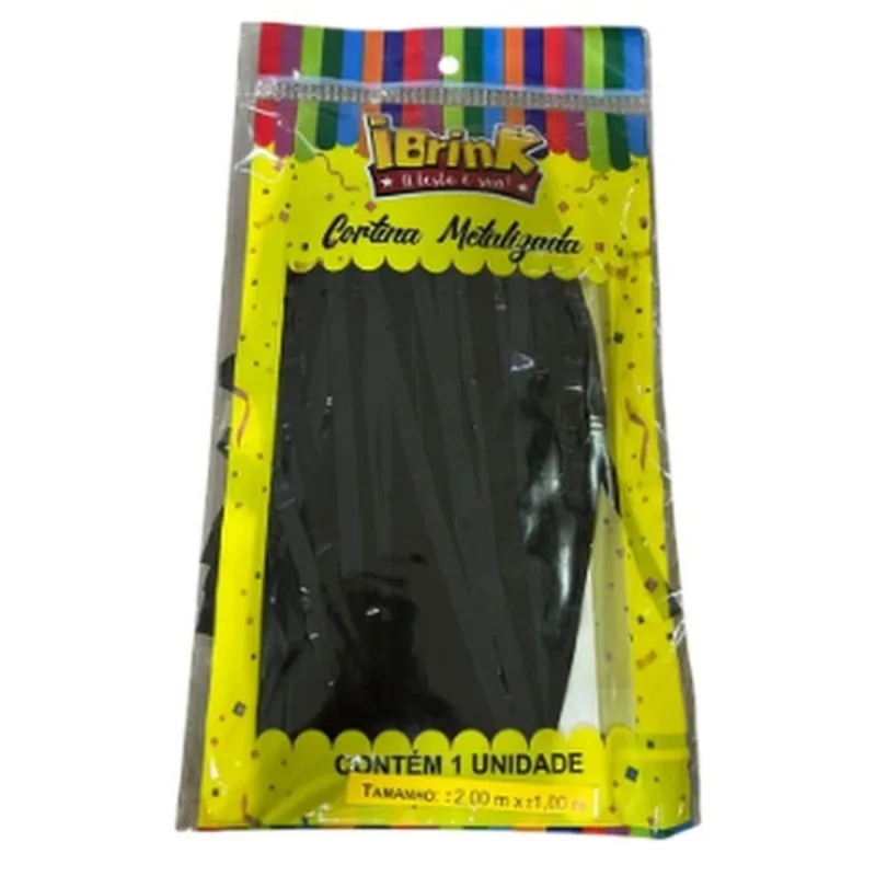 Cortina Metalizada Ibrink Preto 1x2m (MP)