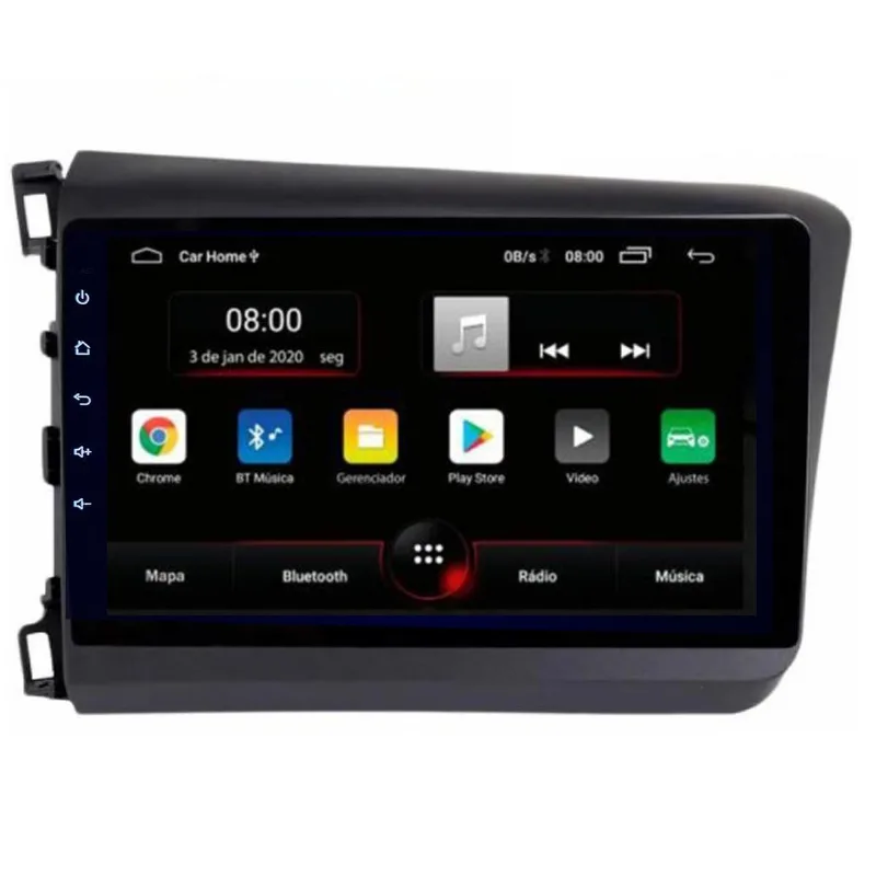 Multimidia Civic 12 13 14 Android Gps Cam De Ré Bluetooth