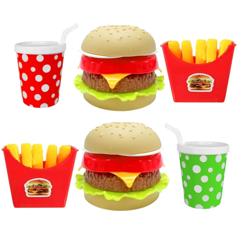 Kit 2 Hambúrguer Refrigerante e Batata Comidinha Brinquedo Faz de Conta Infantil - Futuro Kids - Brinquedos