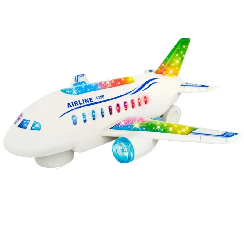 Avião A380 Musical Anda com Luzes e Sons e Bate e Volta Brinquedo Infantil