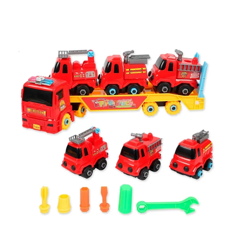 CARRO CEGONHA COM 3 CARRINHOS vermelho