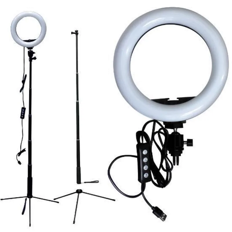 Ring Light 8 Polegadas Com Controle E Tripé