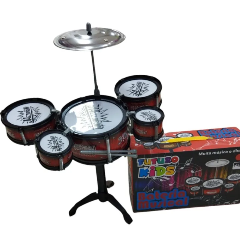 MINI BATERIA MUSICAL 5 Tambores CORES DIVERSAS