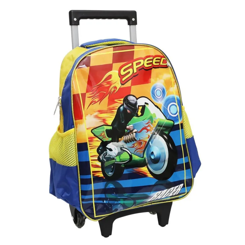 Kit Mochila Com Rodinhas E Lancheira + Estojo Moto Racer - Não Disponível - Papelaria