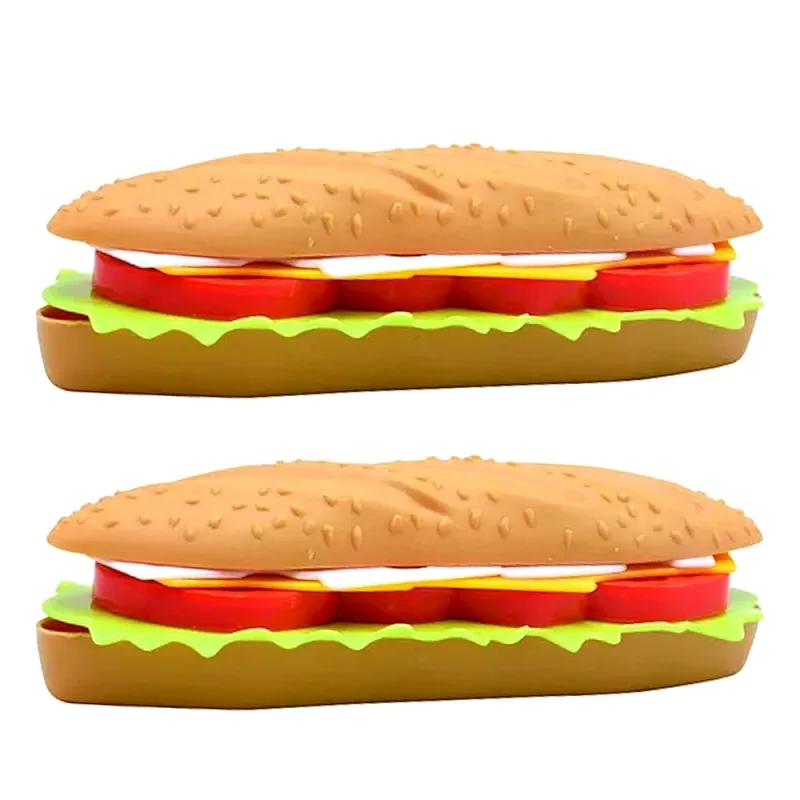 2 Hambúrguer Lanche Natural Brinquedo Baguete Tipo Subway Comidinhas Faz de Conta - Futuro - Brinquedos