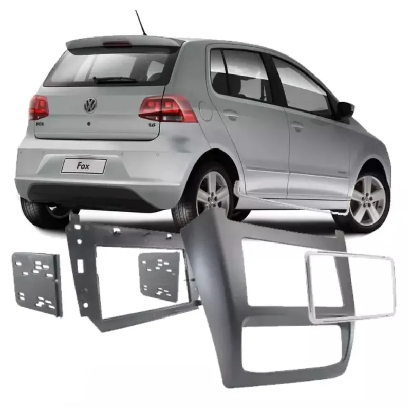 Moldura Dvd 2din Novo Fox Space Fox 2014/.. Padrão Japonês Cinza