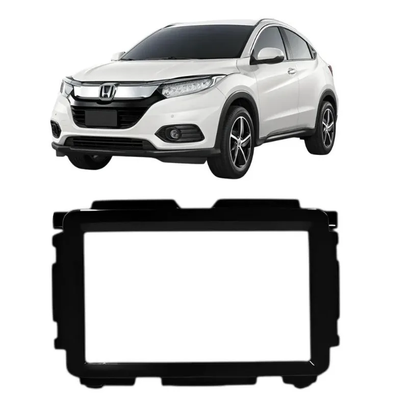Moldura De Rádio 2 Din Hr-v 2015 2016 2018 2021 Expex Black Piano