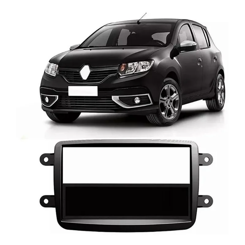 Moldura Painel 1 Din E 2 Din Kwid Captur Sandero Logan Duster Preta Moldura Painel 1 Din E 2 Din Kwid Captur Sandero Logan Duster Preta