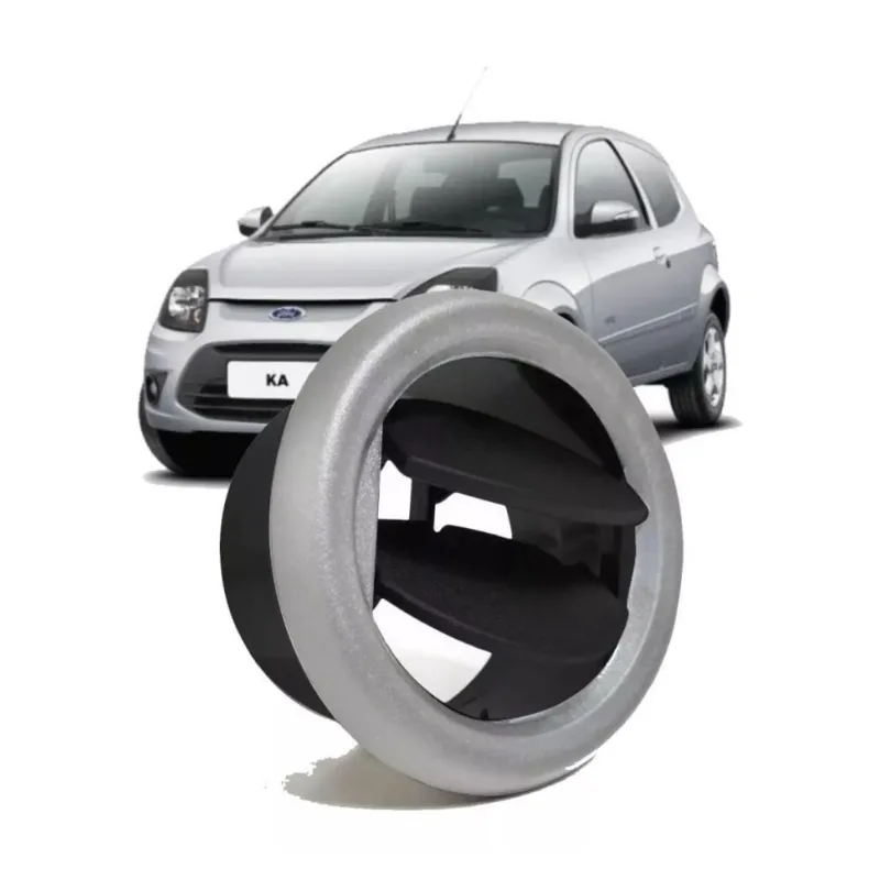 Difusor Ar Preto Ford Ka Hatch E Sedan 2008 a 2013 c/ Aro Prata