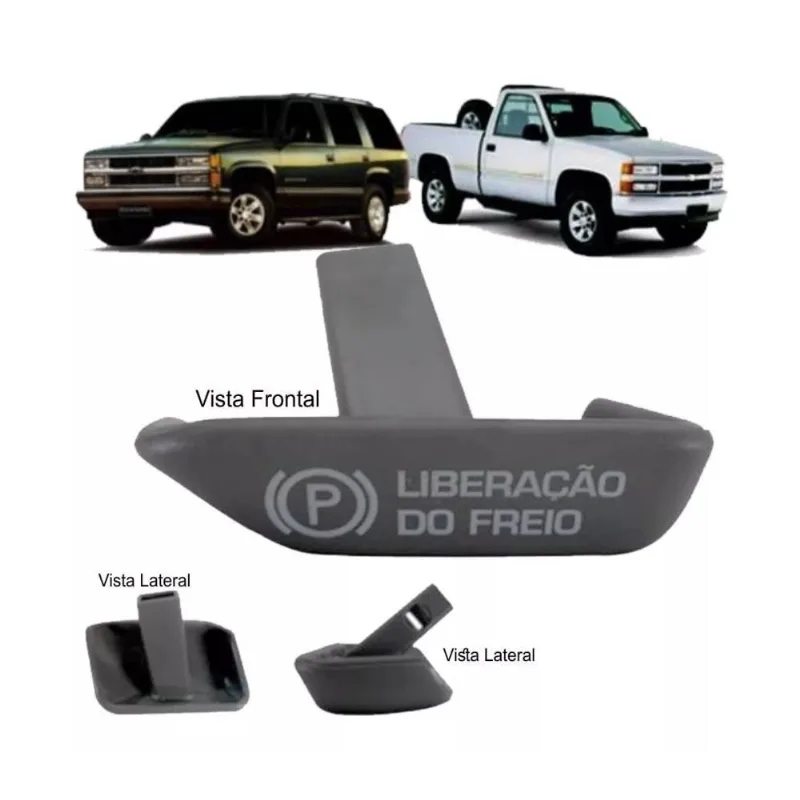 Botão Maçaneta Freio De Mão Silverado E Grand Blazer - Cinza