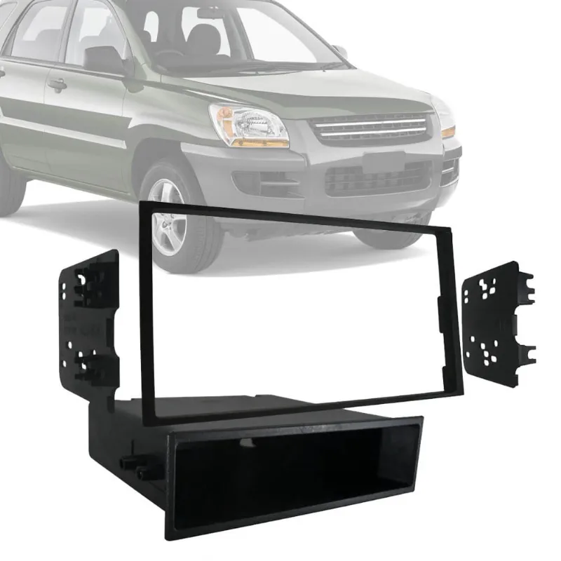 Moldura Painel 1/2 Din Rádio Multimídia Kia Sportage 1995 até 2010