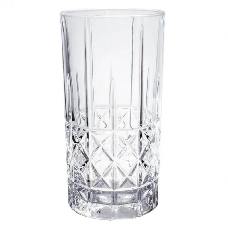 Copo Long Drink Vidro Alto Relevo Koper 350 Ml - Mimo
