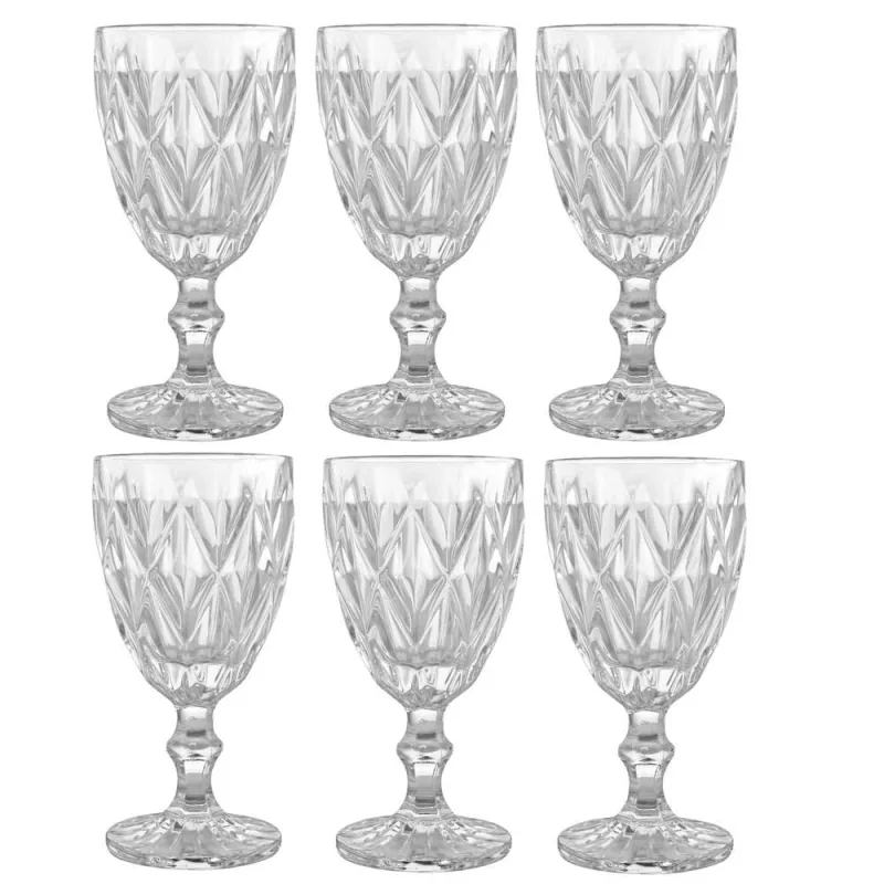 Jogo de 24 Taças para Agua Clear Vitral Verre - Mimo Style - Mimo