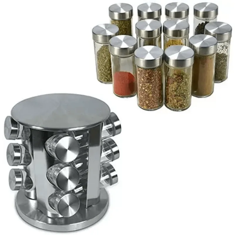 PORTA CONDIMENTO GIRATORIO INOX 12 PCS