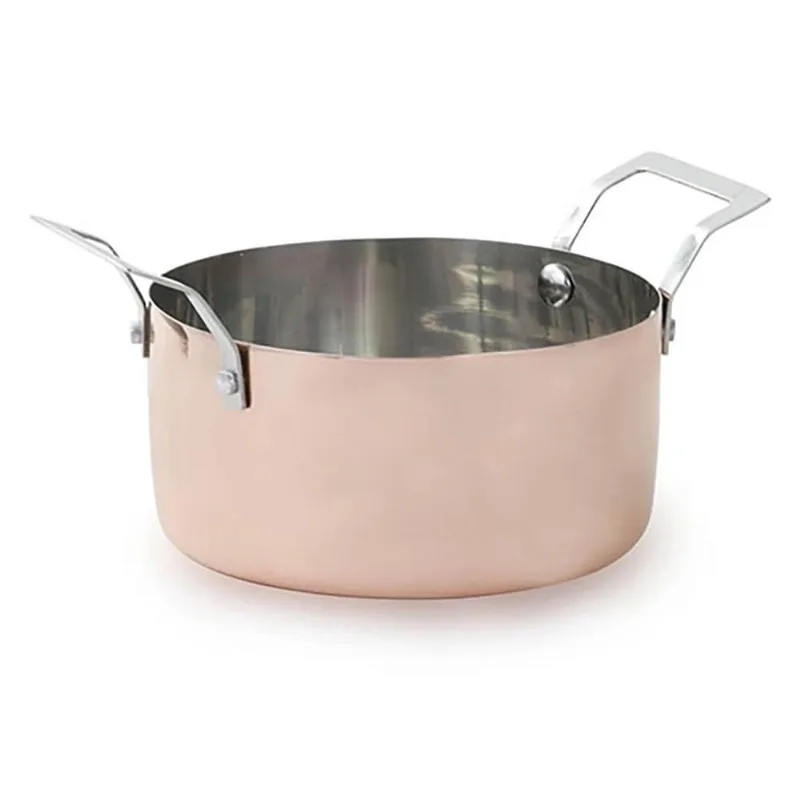 Mini Caçarola Mimo Style Redonda p/ Servir Inox Bronze 18cm
