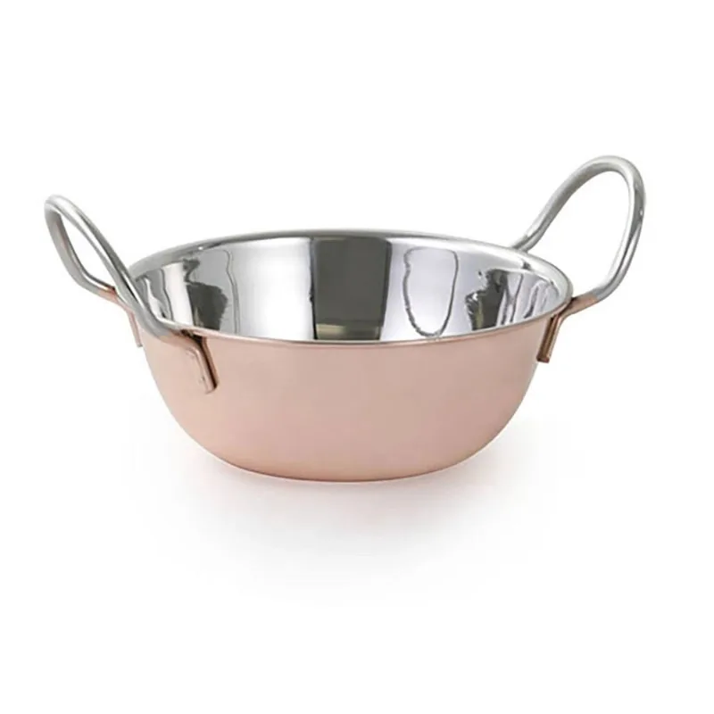 Mini Caçarola Mimo Style Redonda p/ Servir Inox Bronze 13cm