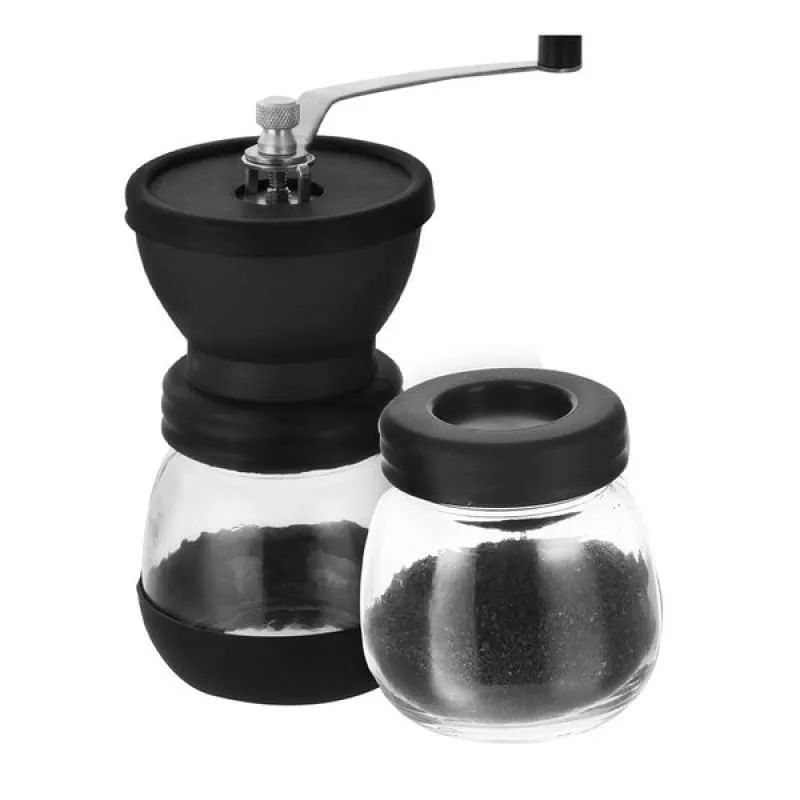 Moedor Triturador De Café Manual De Vidro Com 2 Potes De Armazenamento - Genérico
