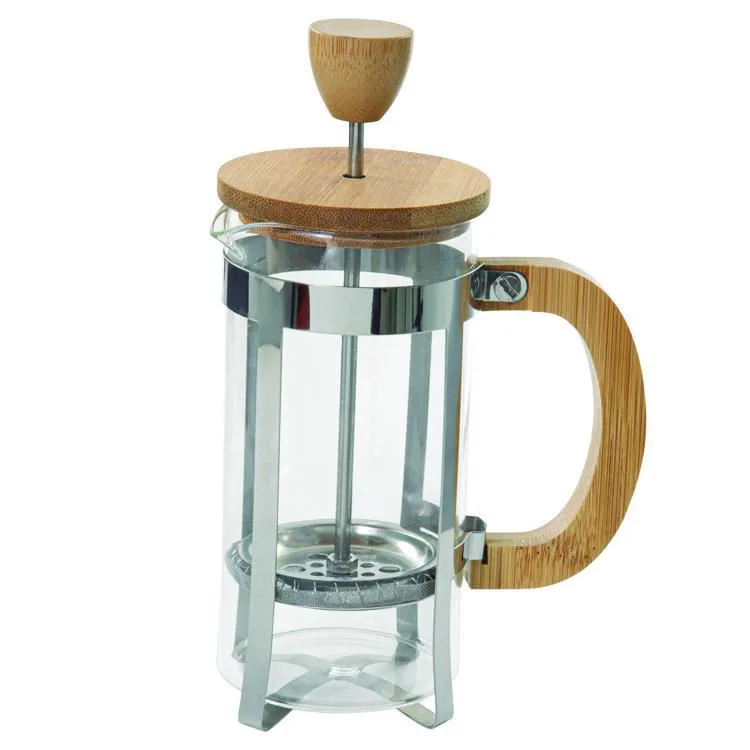 Cafeteira Prensa Francesa Com Tampa E Alça De Bambu 350Ml - Não Disponível
