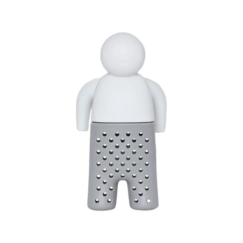 Infusor De Chá Em Silicone Fun Da Mimo - Prata e Branco
