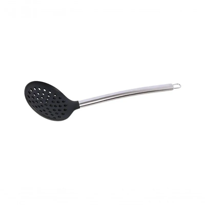 Jogo 2 Escumadeiras Silicone Cabo Inox Preto 35,5cm Mimo Style
