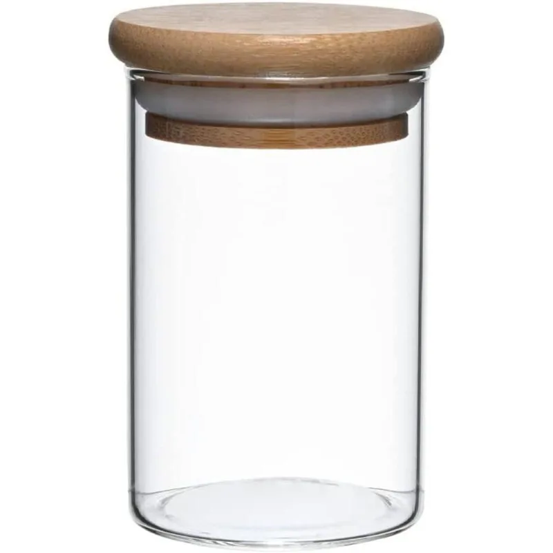 Pote Hermético De Vidro Borossilicato Com Tampa Bambu 110ml