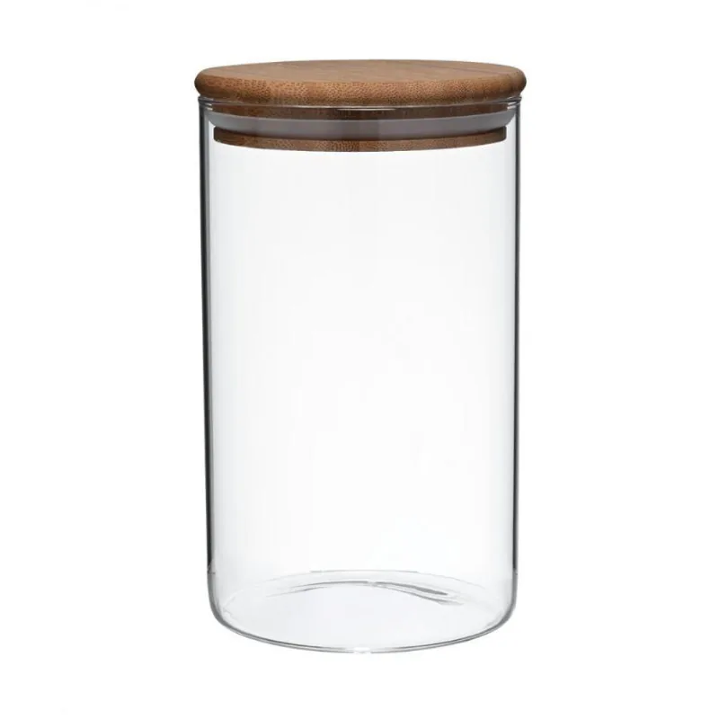 Pote Hermético Vidro Boro C- Tampa De Bambu 1 L Mimo Style