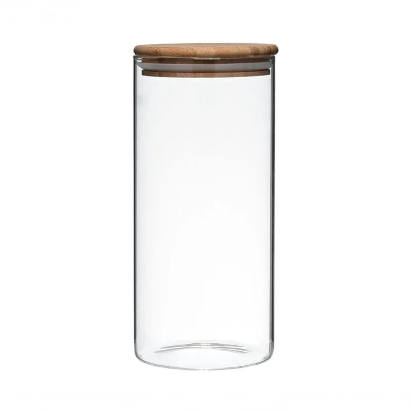 Pote Hermético Vidro Boro C- Tampa De Bambu 1,3 L Mimo Style