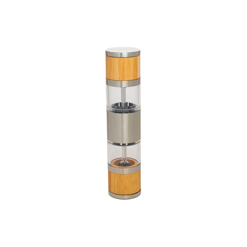 Moedor Duplo para Sal e Pimenta feito de Inox e Bambu Style Mimo