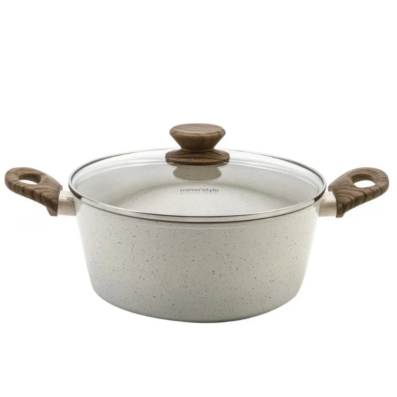 Panela Caçarola De Alumínio Com Revestimento Cerâmico Cook Marmol Mimo Style 3,8L - Bege