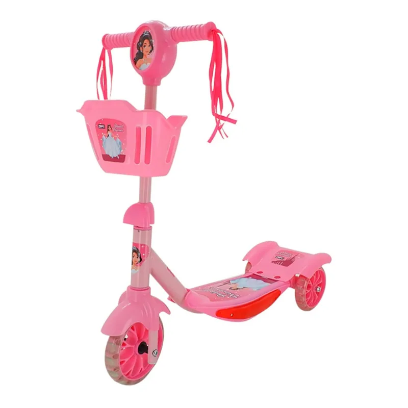Patinete Musical Com Cesta Som E Luz Rosa Princesa - Zippy