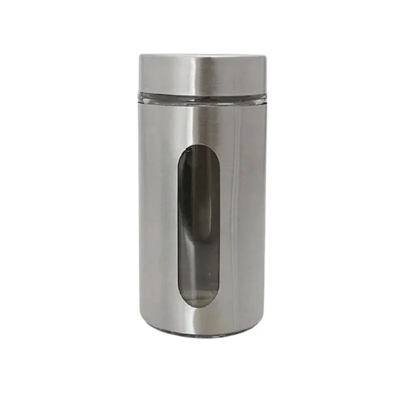 Pote Inox Mimo Style 1 Litro Com Visor Vidro Vitreo (MP)
