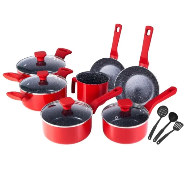 Conjunto de Panelas Inducao 10pcs Pratic Red