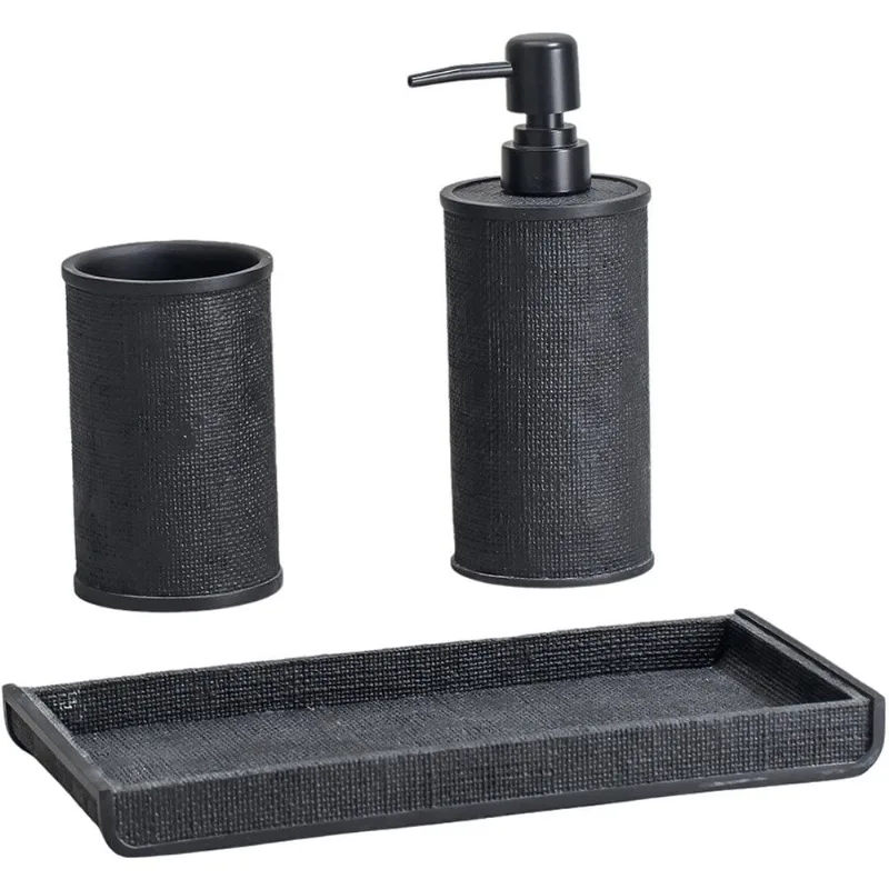 Conjunto para Banheiro 3 Peças Mimo Lazuli Preto BH24460