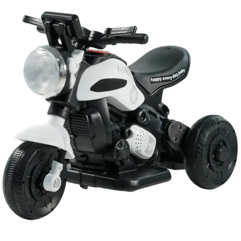 Moto Elétrica Infantil Zippy Toys First Custom Branca 6V