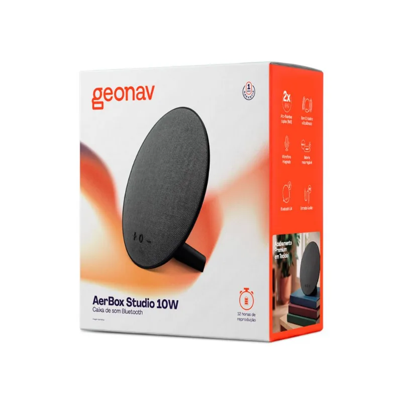 Caixa de Som Sem Fio Bluetooth Geonav TWS Portátil Preto