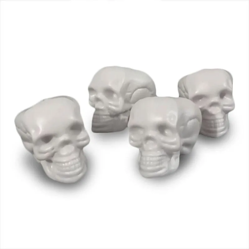 Mini Caveiras De Halloween Brancas - 4 Unidades