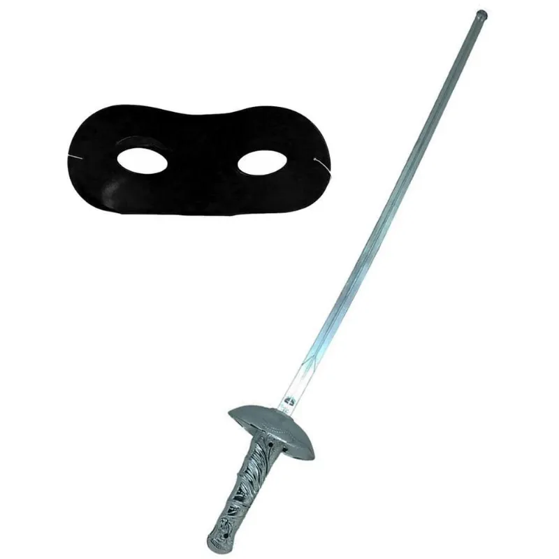 Kit Fantasia Zorro Com Máscara E Espada