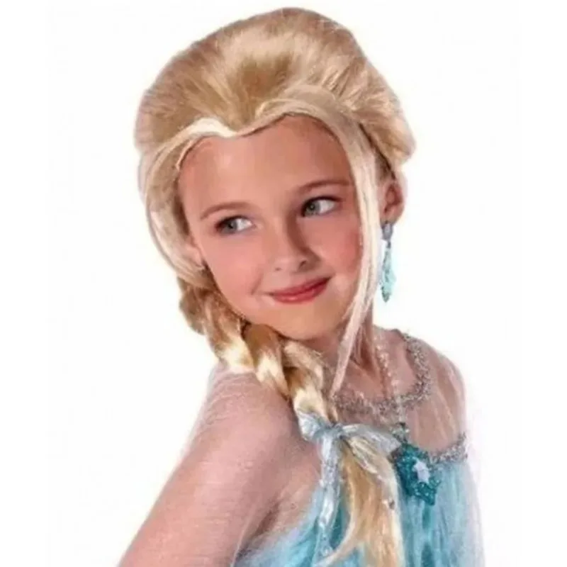 Peruca Sintética Frozen Elsa com Trança Loira