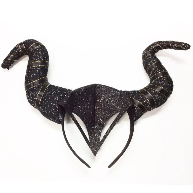 Tiara Malévola Preta E Dourada Para Fantasias