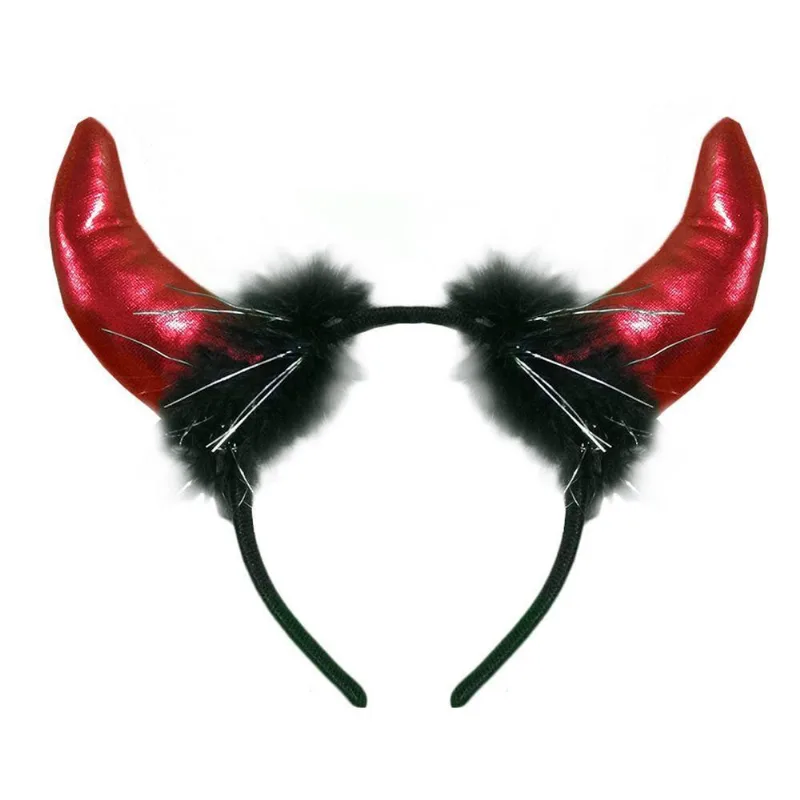 Tiara Halloween Diabinha Marabú Com Plumas