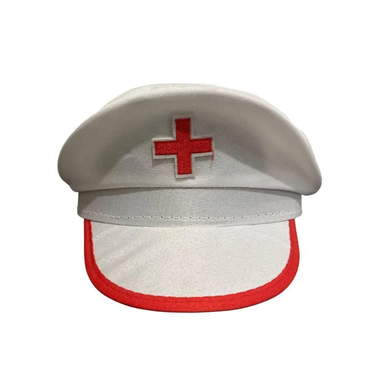 Quepe Enfermeira Adulto Branco E Vermelho