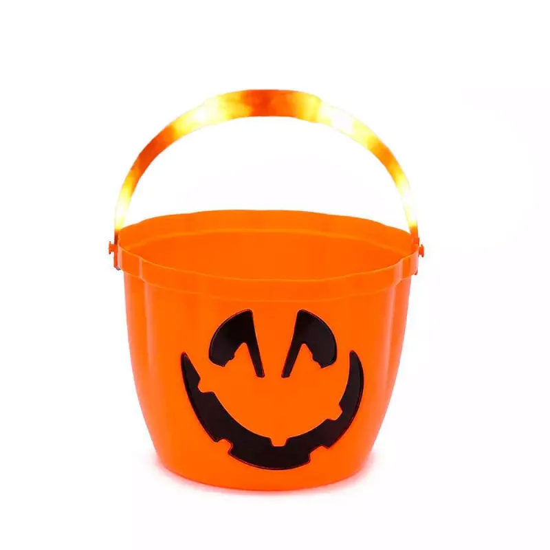 Balde Halloween Para Doces Grande com LED