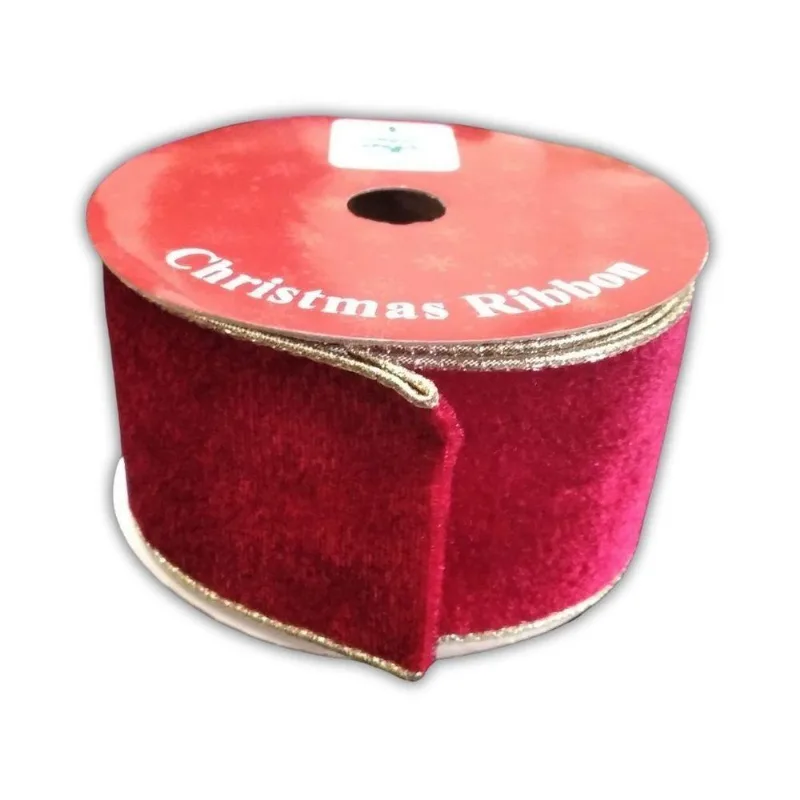 Fita De Natal Vermelha Lisa 6,3cm - 9 Metros