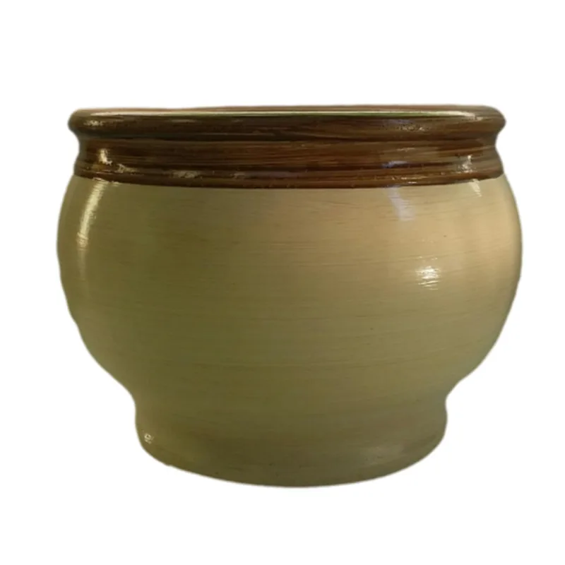 Cachepô Cerâmica Imperial Bege Vasos Tupã Nº 04 - Vasos Tupa