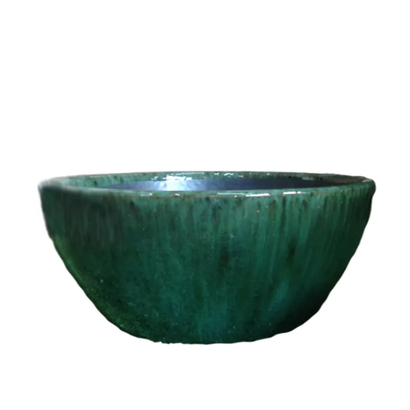 Cuia de Mesa Cerâmica Esmaltada Verde Esmeralda Vasos Tupã Único - Vasos Tupa