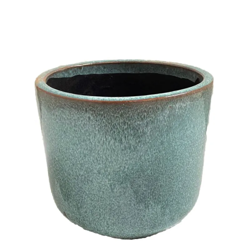Cachepô Cerâmica Helena Verde Jade Vasos Tupã Nº 02 - Vasos Tupa