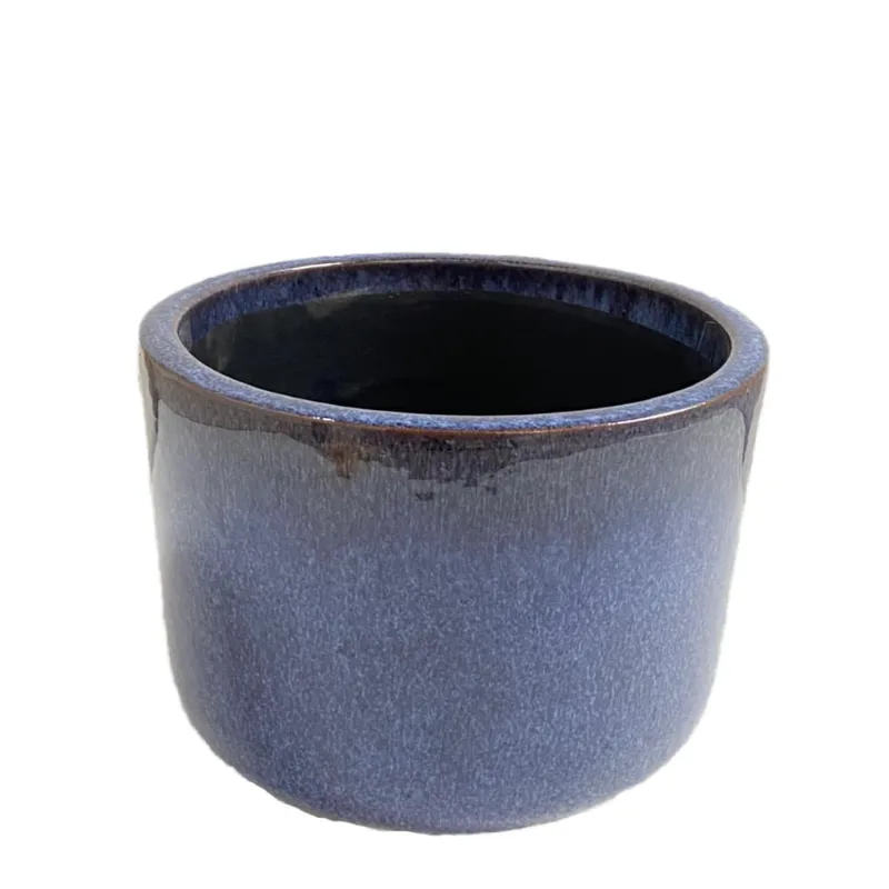 Cachepô Cerâmica Helena Azul Pacífico Vasos Tupã Nº 02 - Vasos Tupa